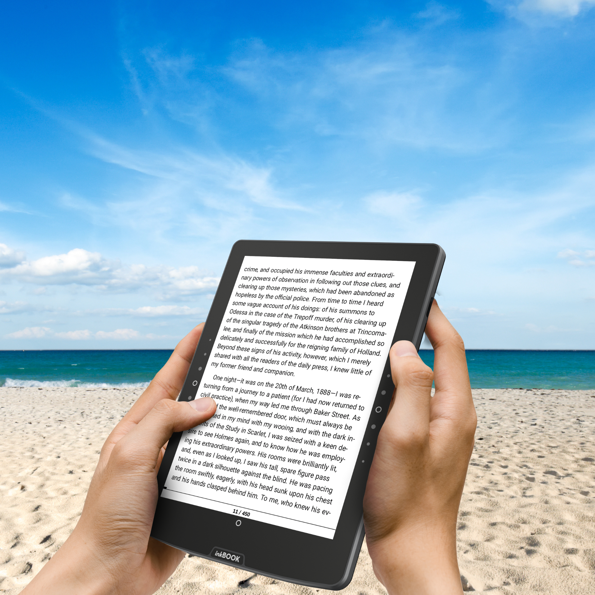 Reading outside on inkBOOK Solaris ebook reader